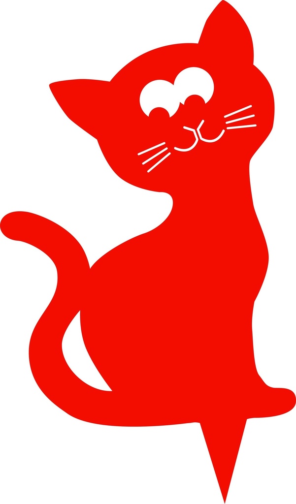 Figurine à piquer chat orange brique 24x16 cm