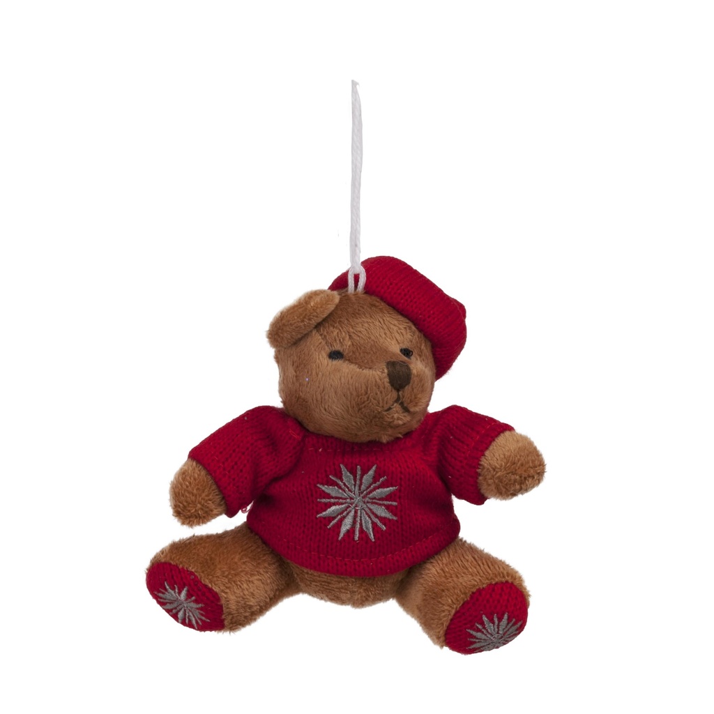 Ourson avec pull Flocon à suspendre