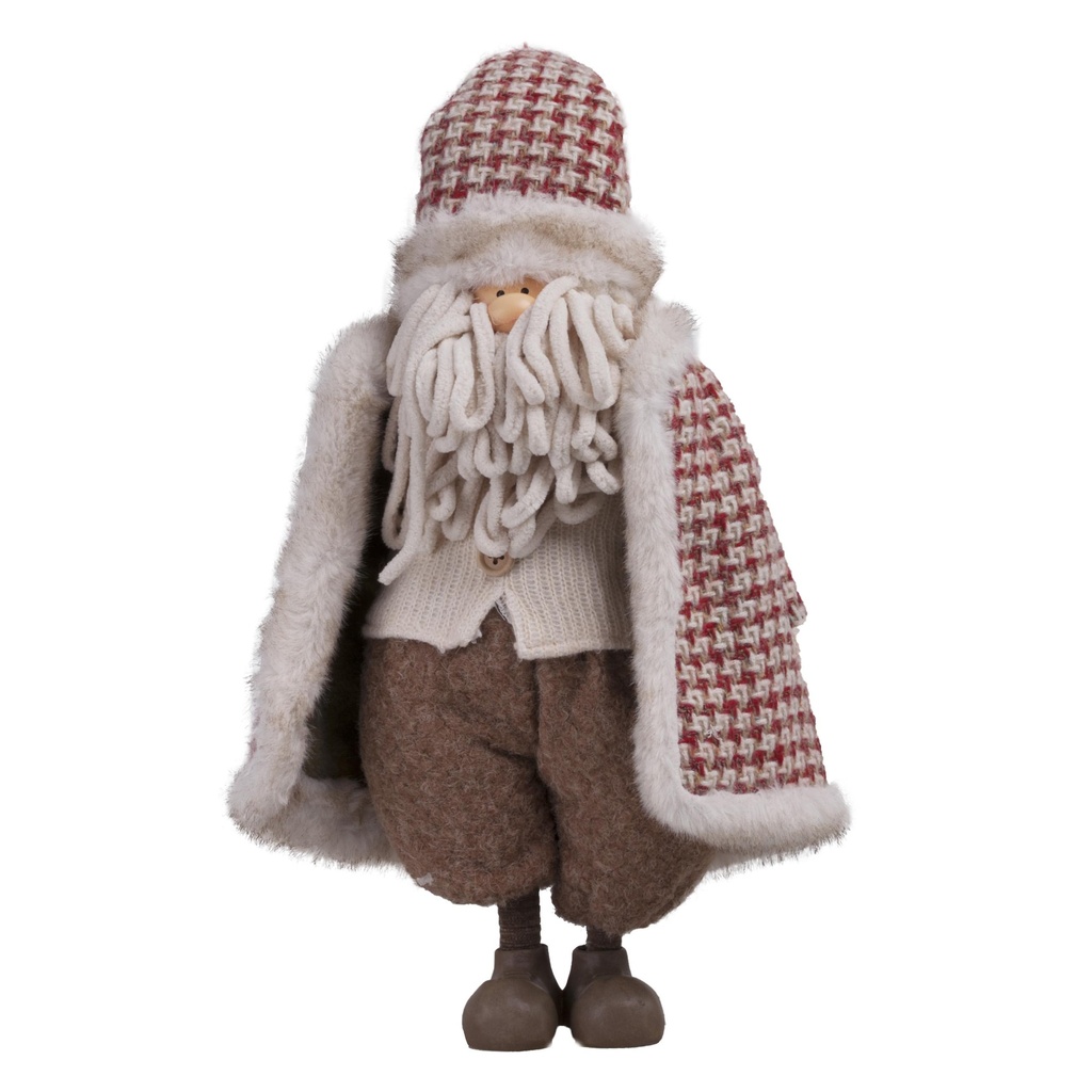 Père Noël bonnet à carreaux à poser