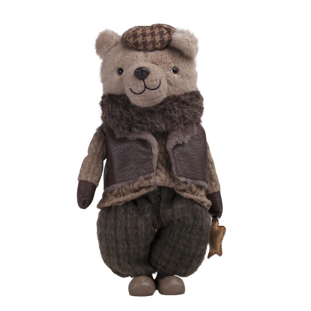 Ourson en costume avec étoile dorée à poser