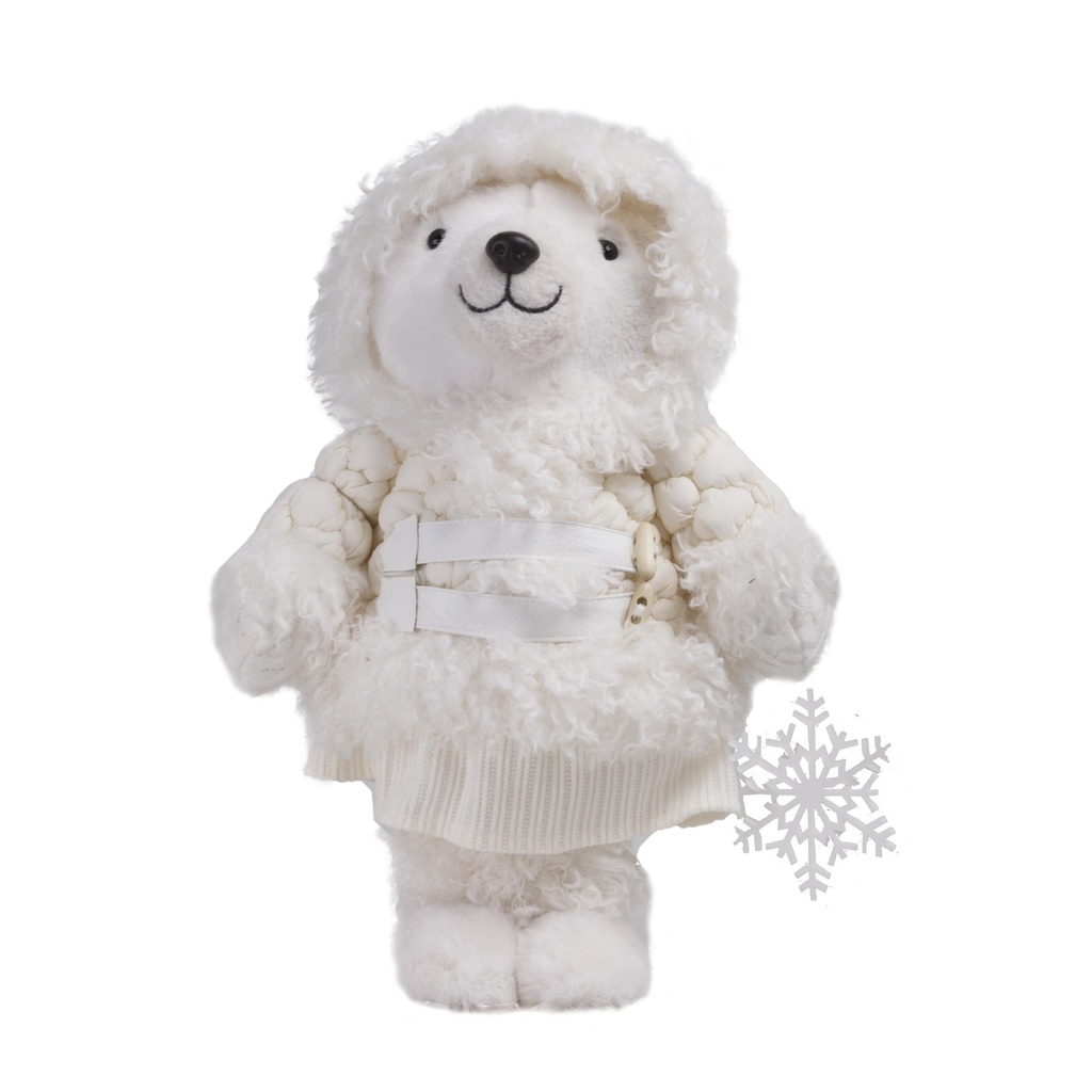 Oursonne en Doudoune blanche à poser