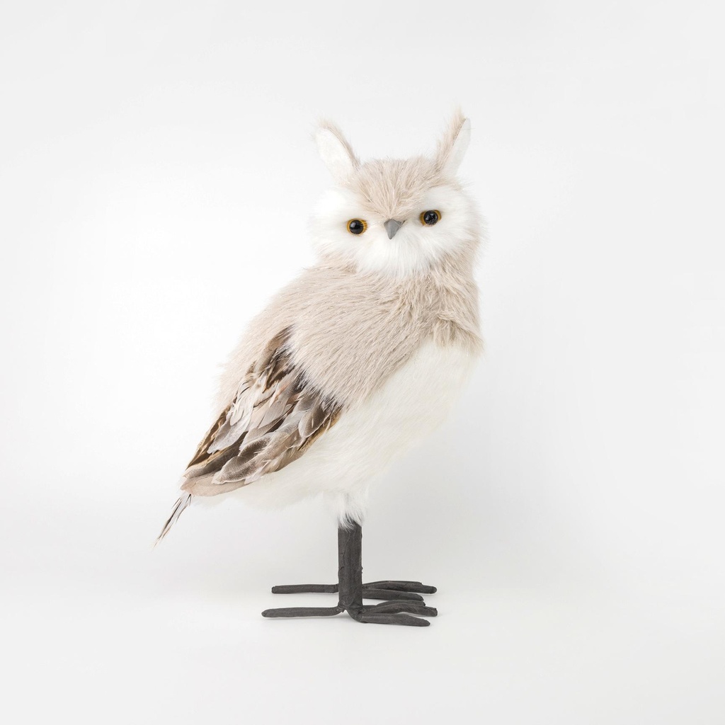 Chouette beige & blanche à poser