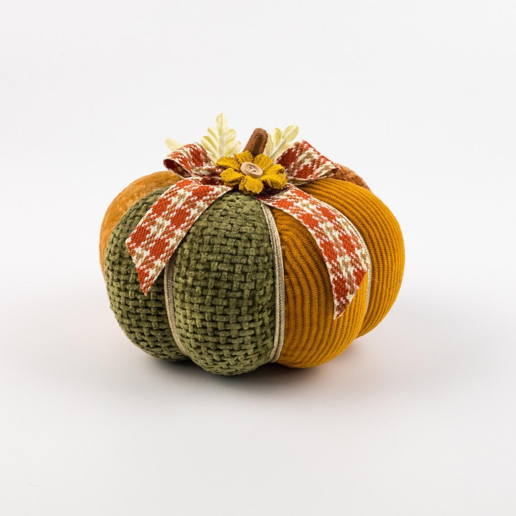 Courge orange et verte en tissu à poser
