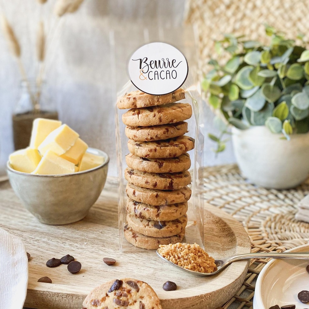 Sablés vanille pépites aux 2 chocolats & caramel