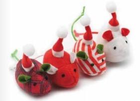 Jouet chat Xmasmice x4pc 5cm