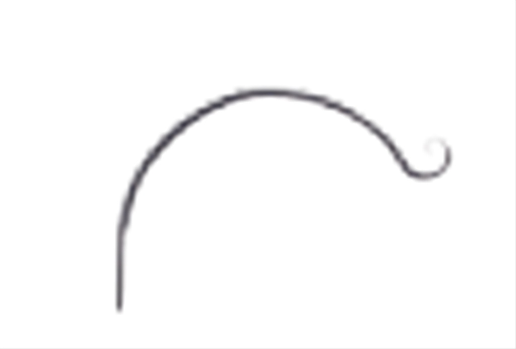 Crochet incurvé,, noir