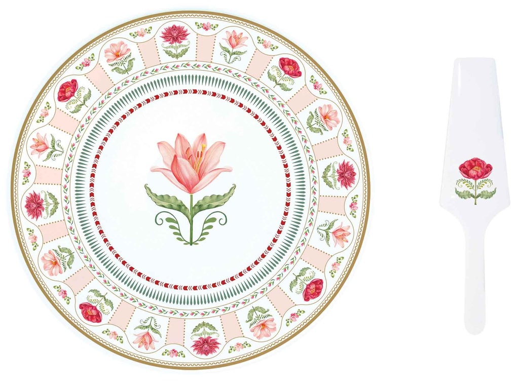 Plat à gâteau & pelle à tarte Flowery
