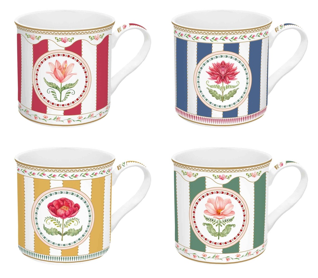 Coffret 4 Mugs Flowery