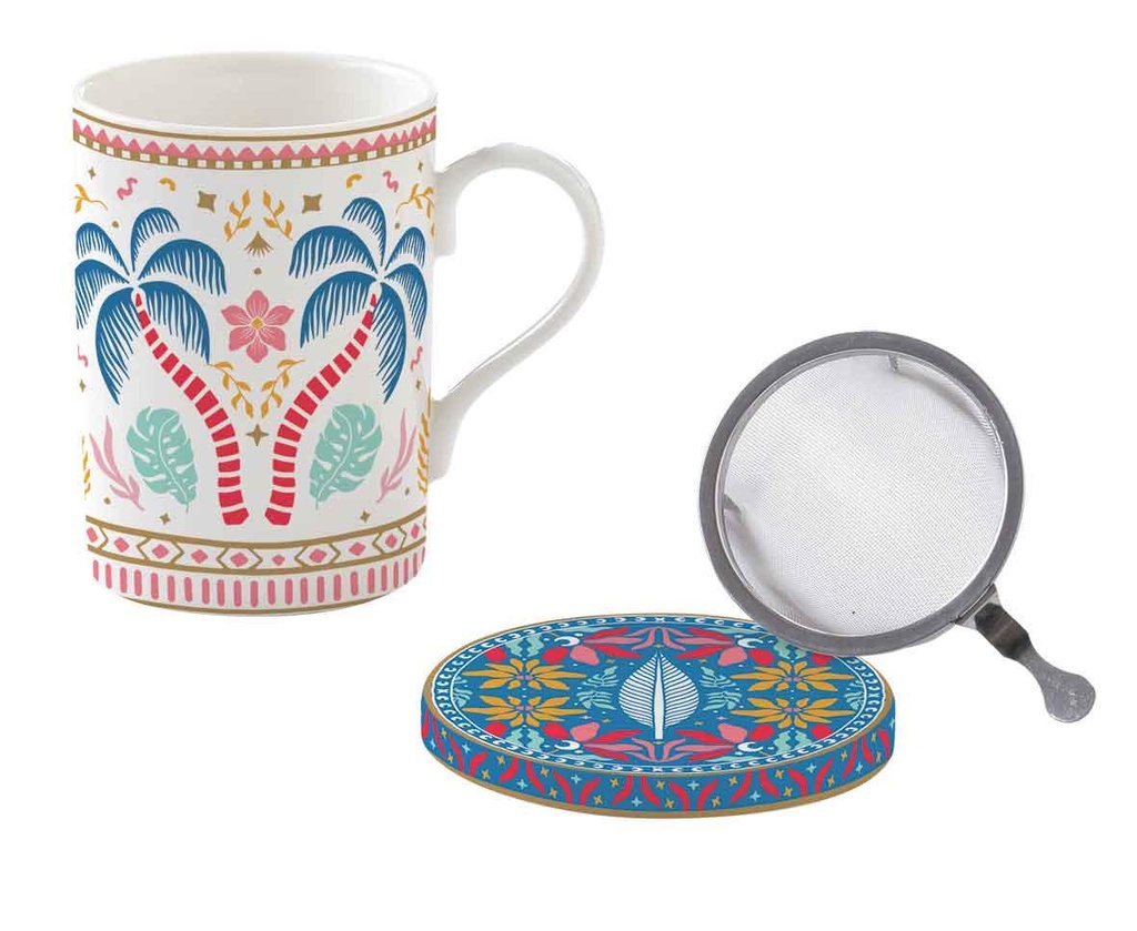 Mug & infuseur Tropical Groovy avec boite cadeau