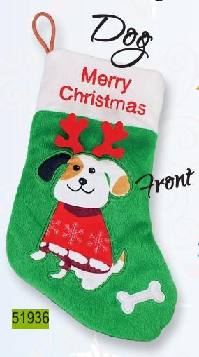 Chaussette de Noël chien