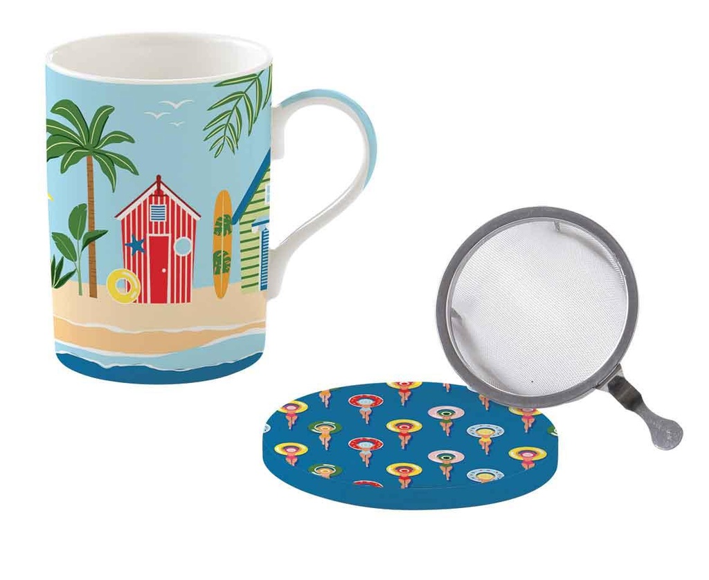 Mug & infuseur Tropical Groovy avec boite cadeau