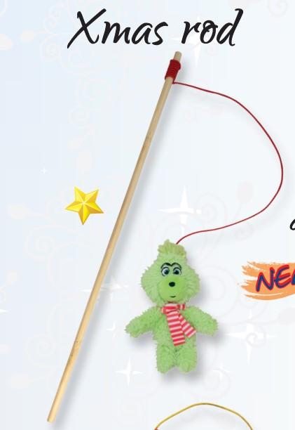 Jouet chat Noël baguette Grinch