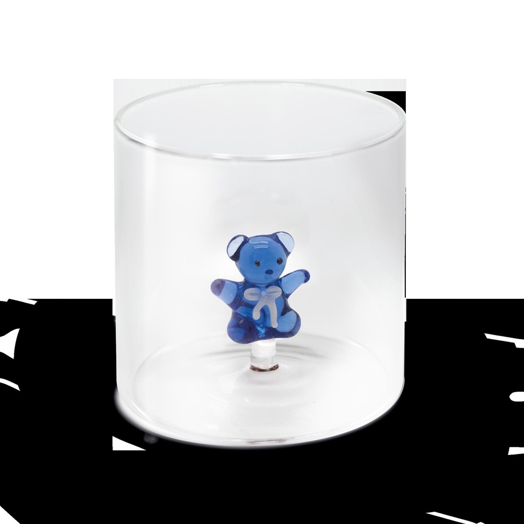 Verre à eau Teddy bear bleu avec boite cadeau