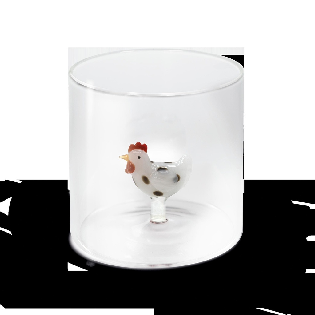 Verre à eau Poule avec boite cadeau