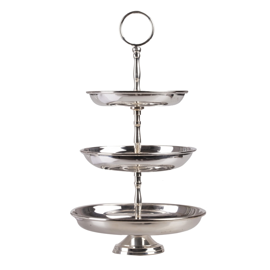 Plat à mignardises 3 étages argenté