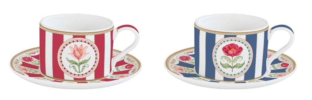Coffret de 2 tasses Flowery avec boite cadeau