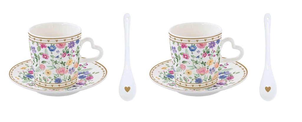 Coffret 2 Tasses & cuillères expresso Mon amour avec boite cadeau