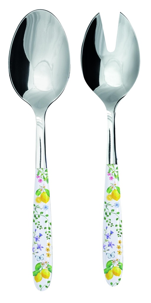 Couverts à salades Fleurs & Citrons