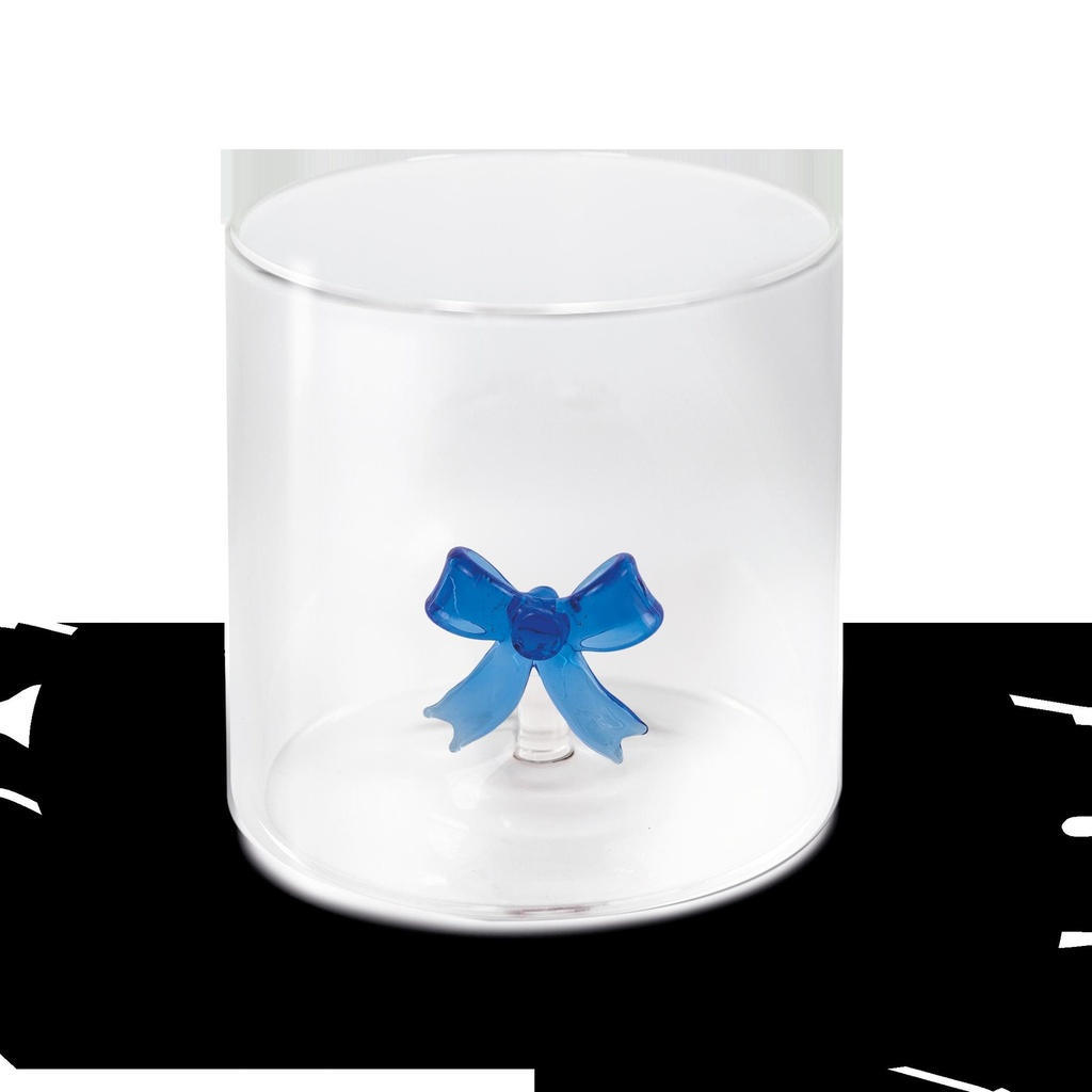 Verre à eau Nœud bleu avec boite cadeau