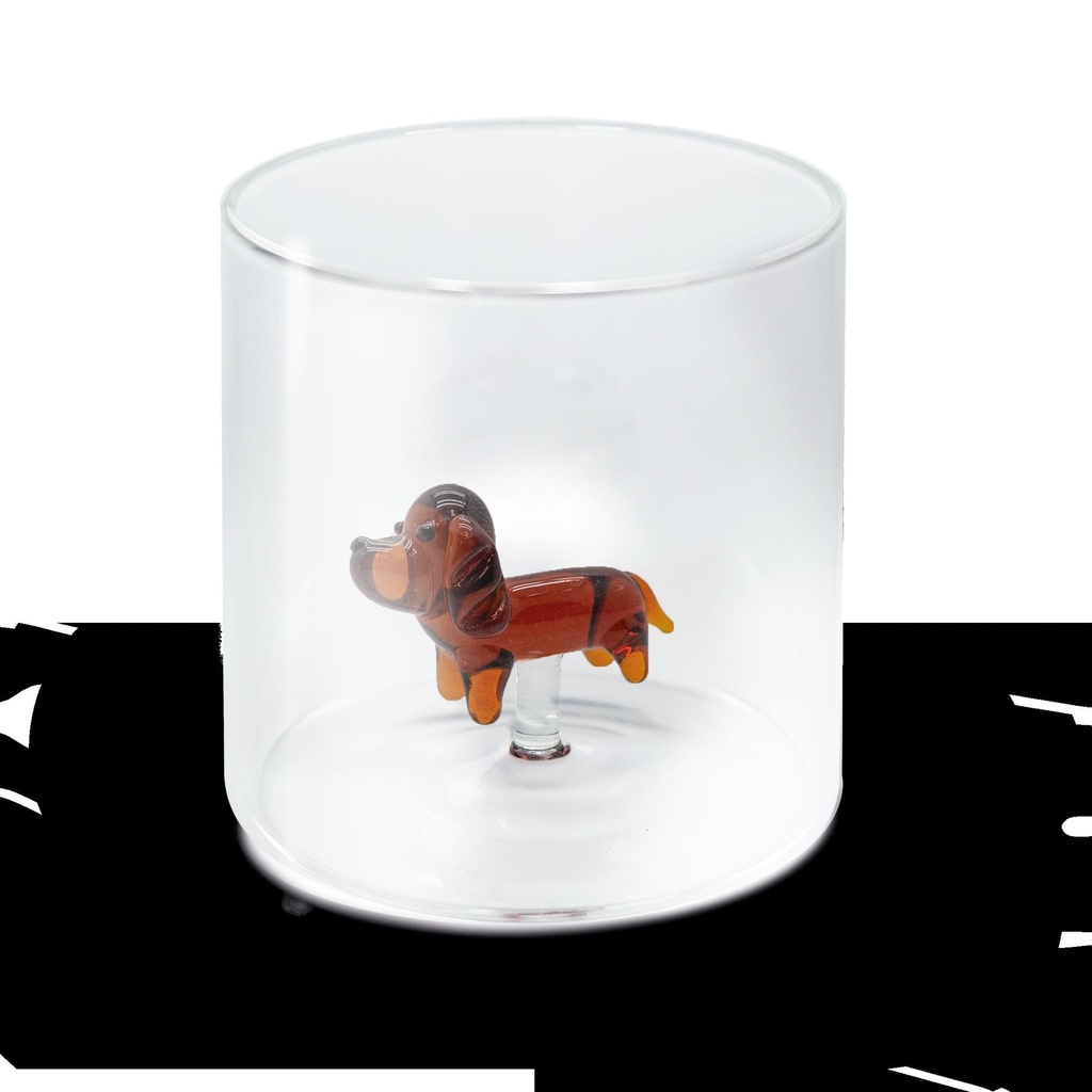 Verre à eau Teckel avec boite cadeau