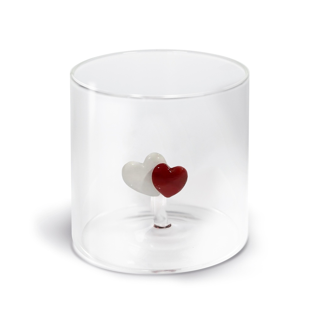 Verre à eau Cœur avec boite cadeau