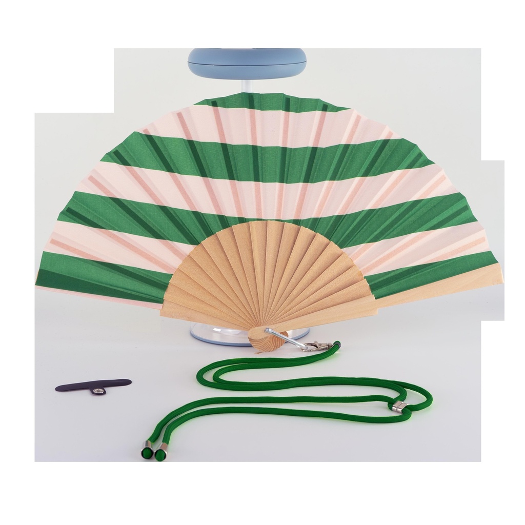 Eventail avec bandoulière Horizontal stripes dans boite cadeau