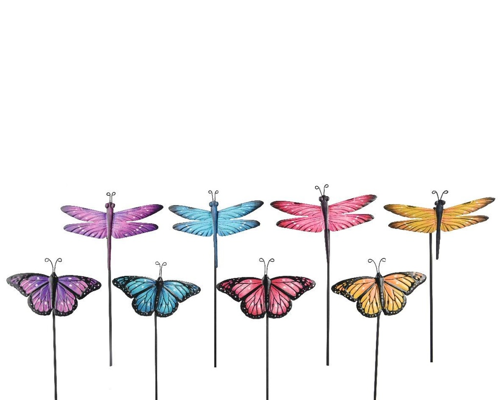 Pique de jardin fer insecte couleur