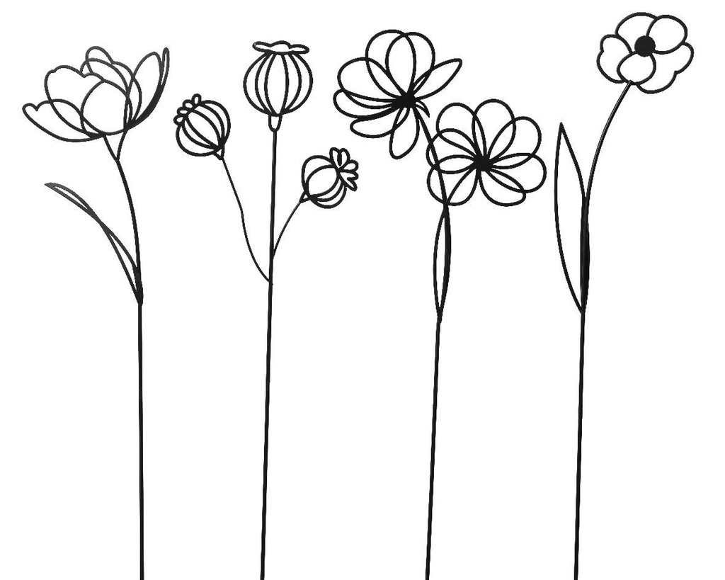 Pique de jardin fer fleurs fleurs 4ass intérieur et extérieur