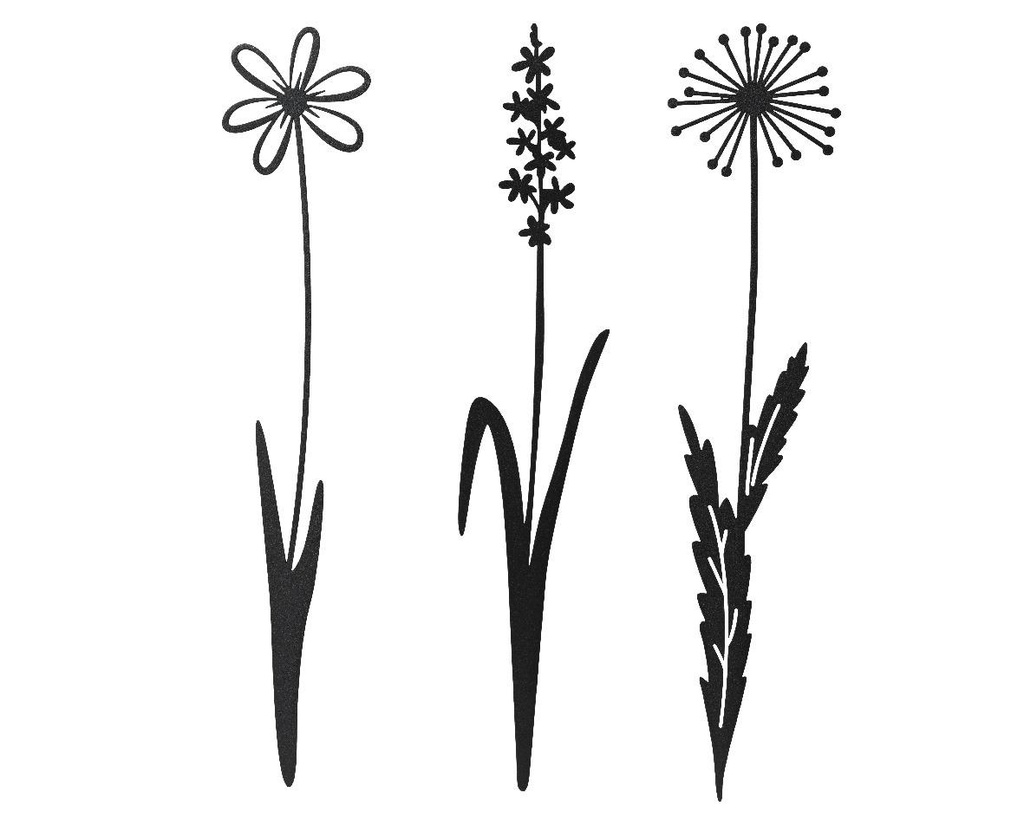 Pique de jardin fer fleurs