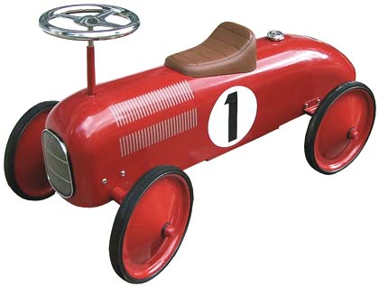 Porteur voiture rouge 75cm