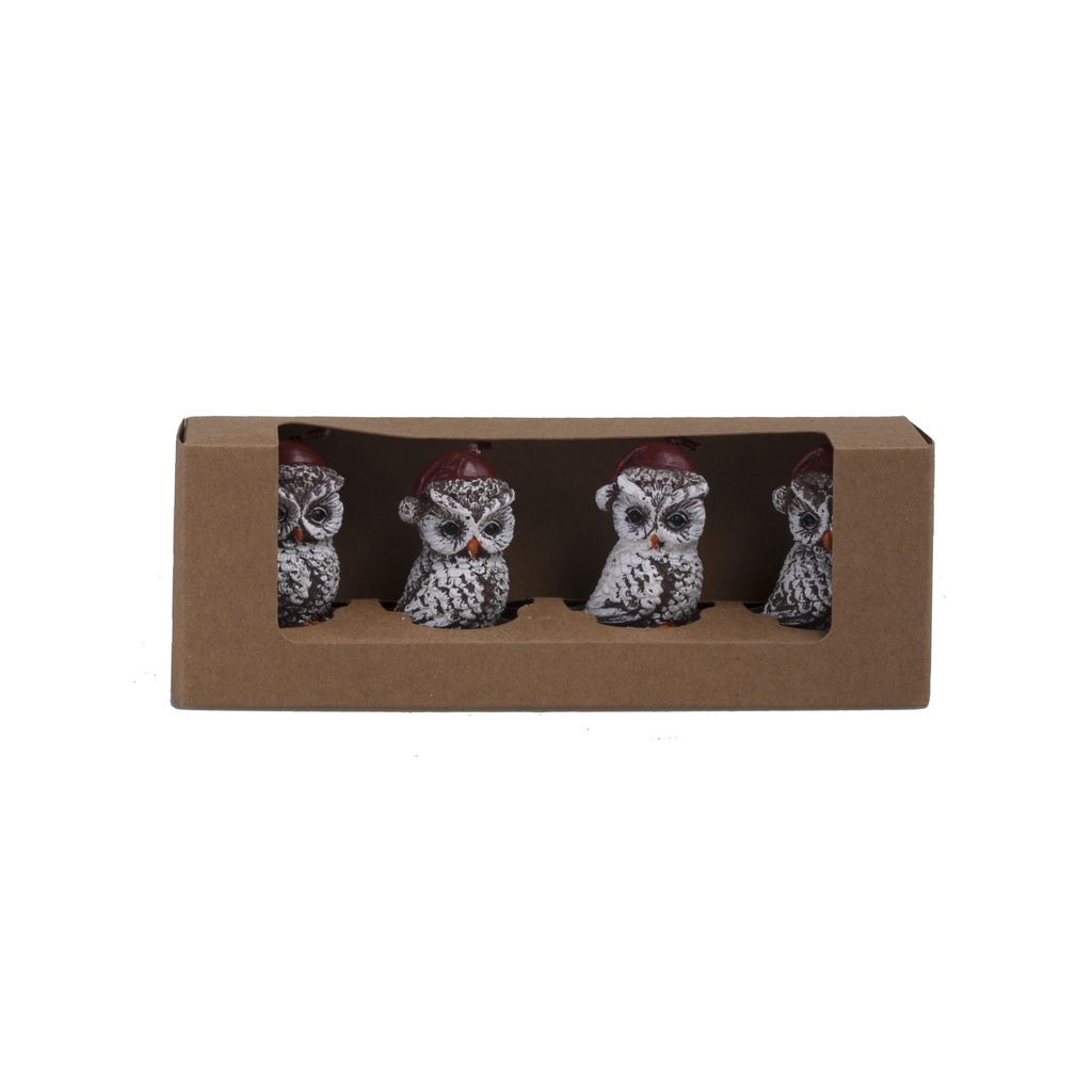Bougie Chouette en boite 4pcs
