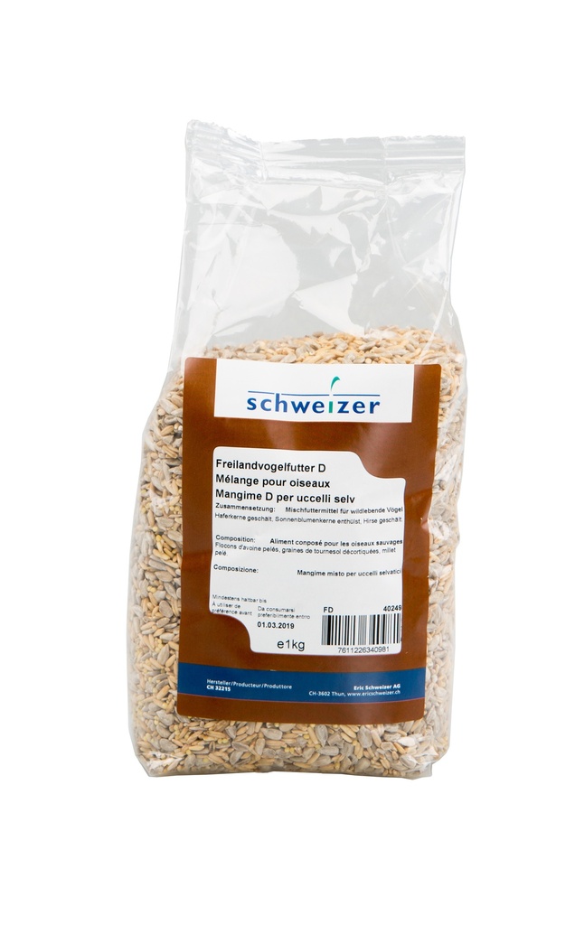 Mélange D pour oiseaux du dehors, décoritiqué 1kg