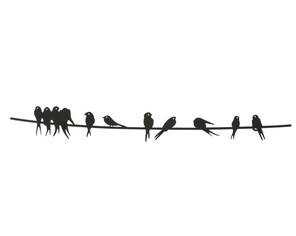 Deco murale fer oiseaux L