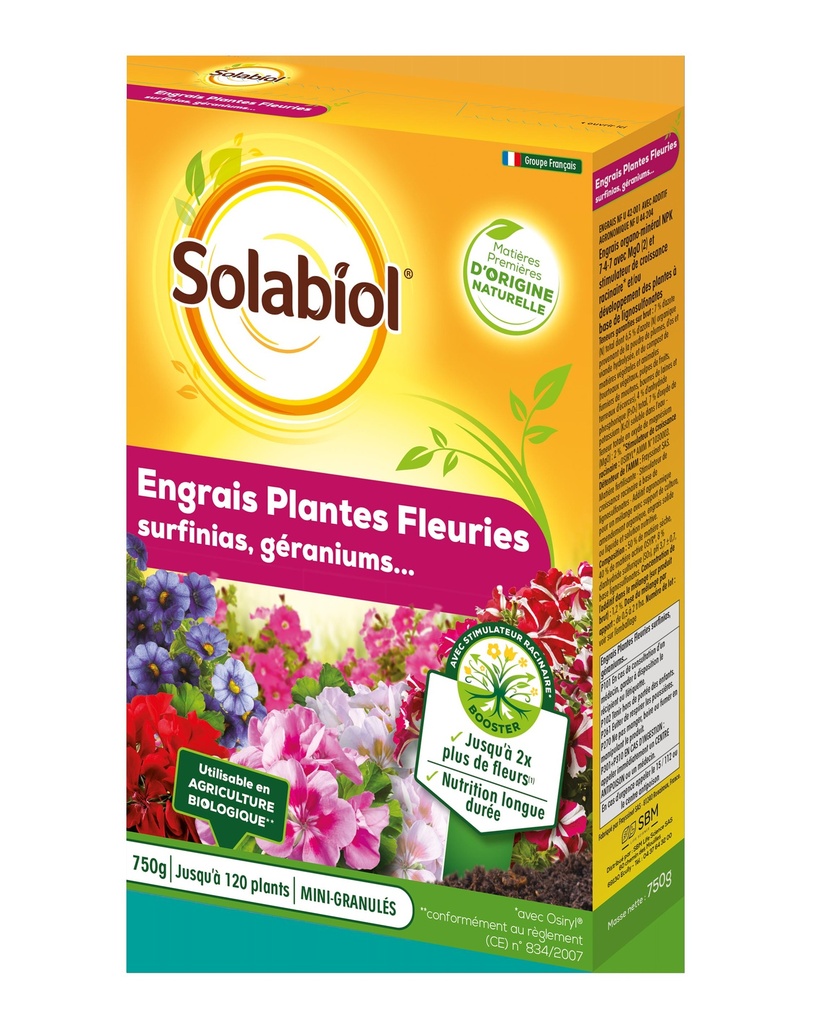 Engrais Géraniums Et Plantes Fleuries 750G