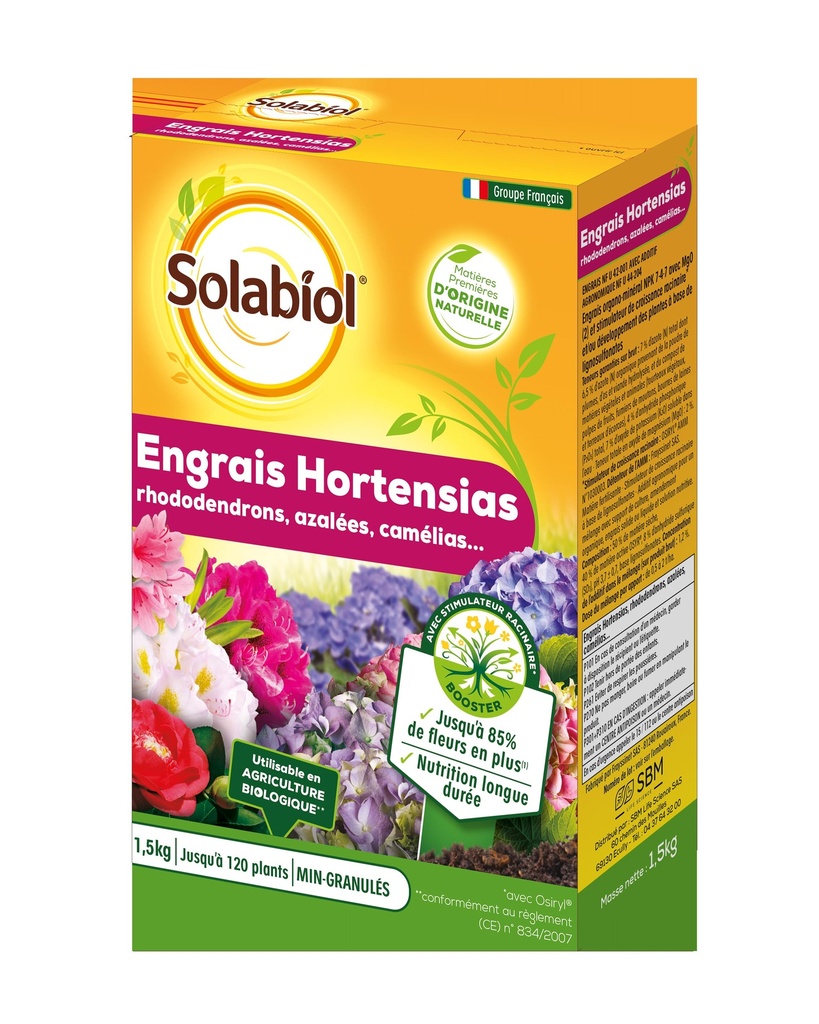 Engrais Hortensias, Rhododendrons 1,5Kg