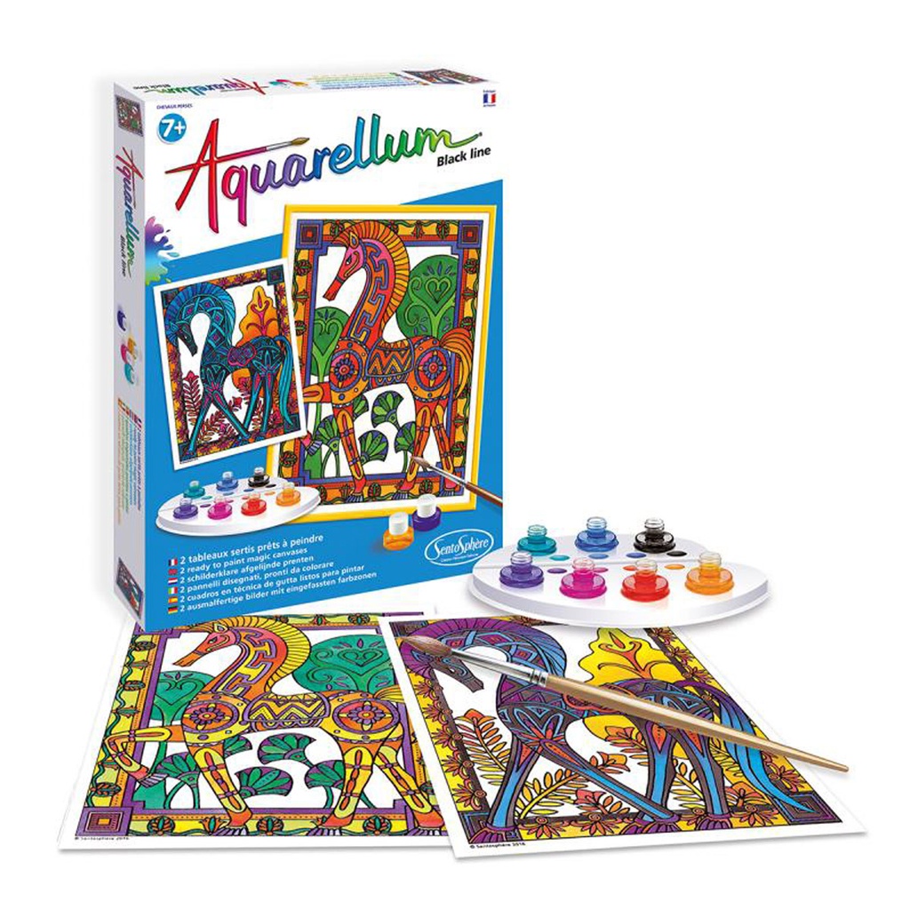 Aquarellum black line chevaux perses