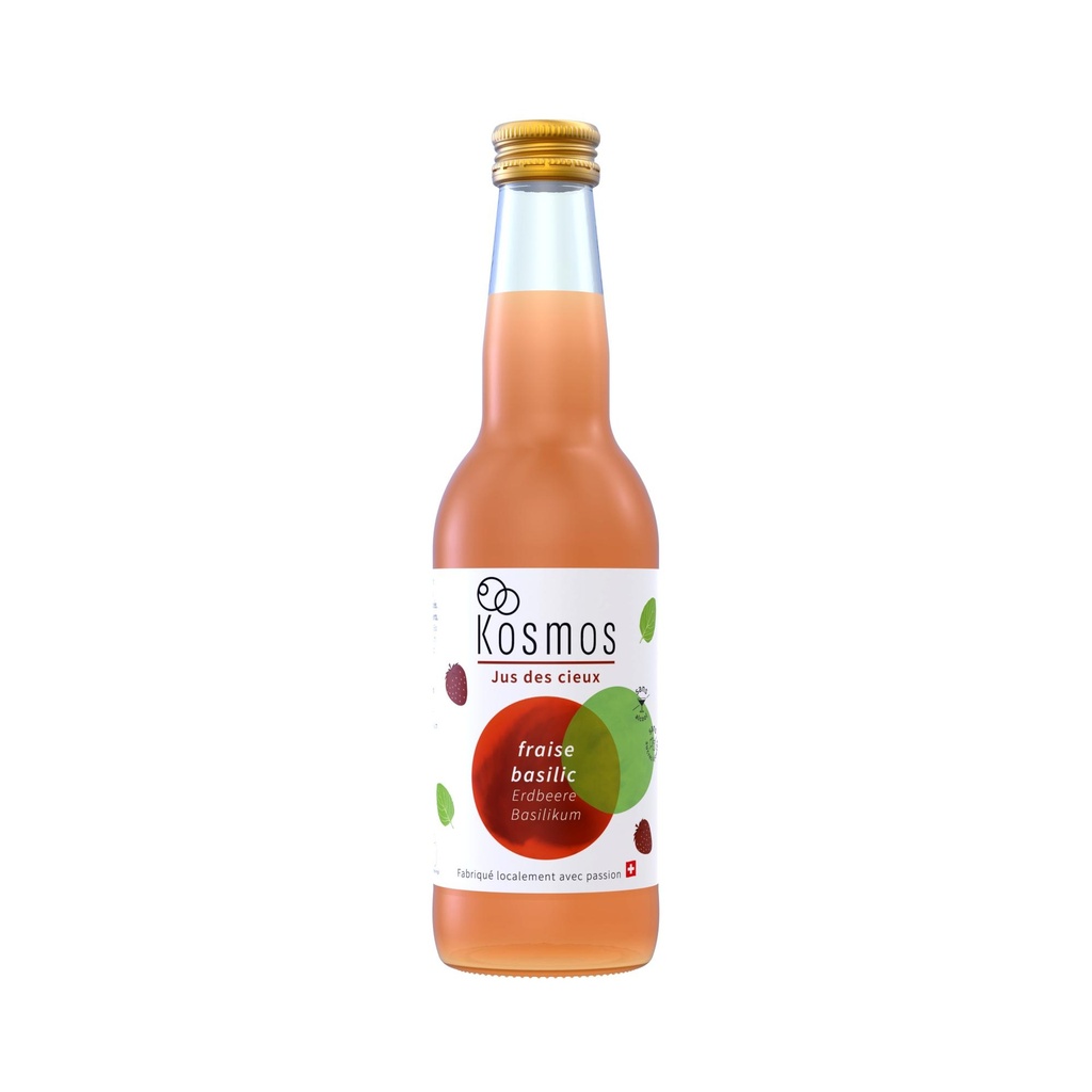 Kéfir de fruits BIO pétillant,  Jus des cieux - fraise-basilic
