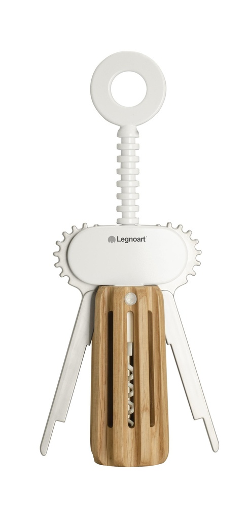 LUGANA TIRE BOUCHON A LEVIER CORPS METAL BLANC ET CHENE SCULPTE