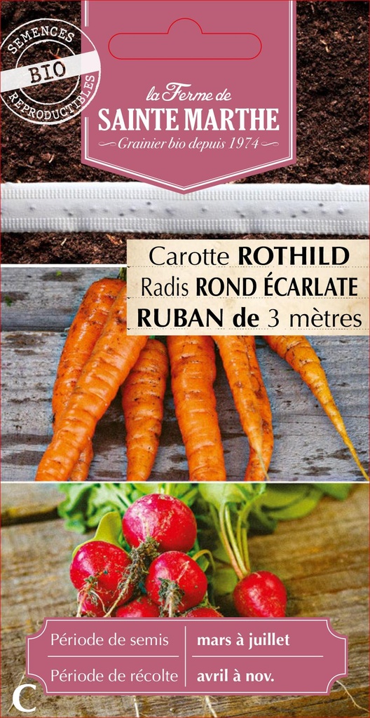 Carotte Rothild Radis Rond Écarlate 2 Variétés En Mélange