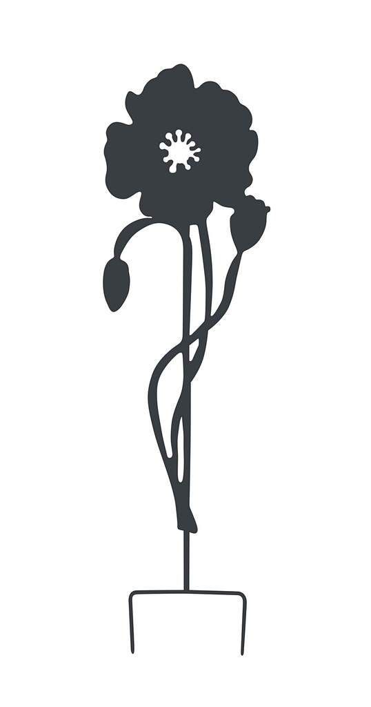 Déco en métal à planter Coquelicot 22x70 cm 