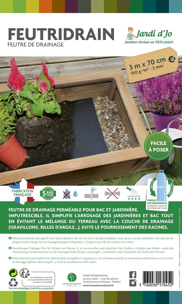 Feutre De Drainage Pour Bac Et Jardiniere
