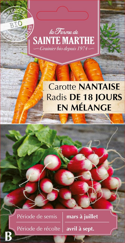 Carotte Nantaise Radis De 18 Jours 2 Variétés En Mélange