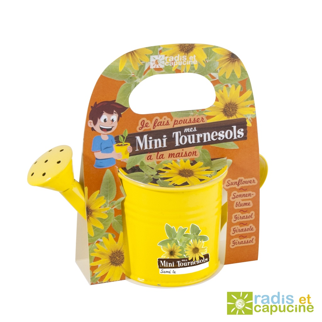 Mini arrosoir 9cm Tournesol jaune Bio