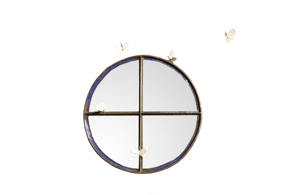 Miroir Rond 5 Papillons