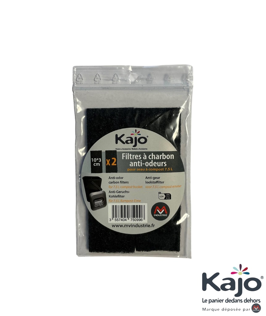 Lot de 2 filtres à charbon pour seau à compost Bioseau 7,5L
