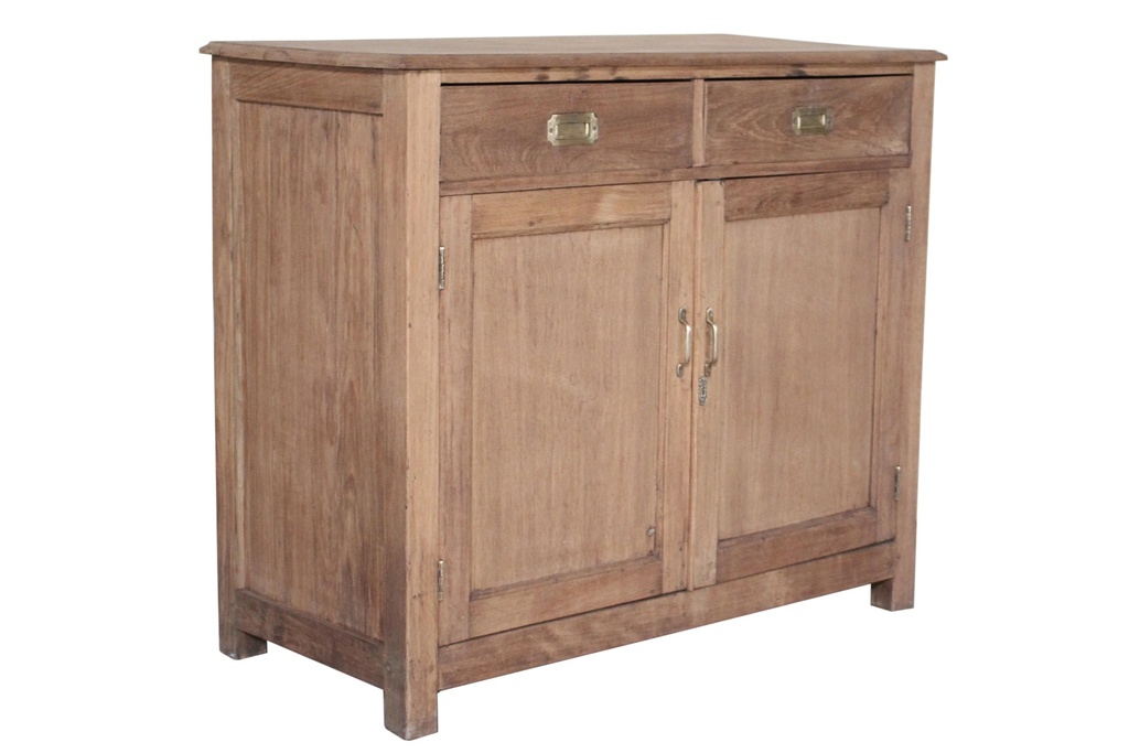 Buffet 2 tiroirs & 2 portes en teck ancien