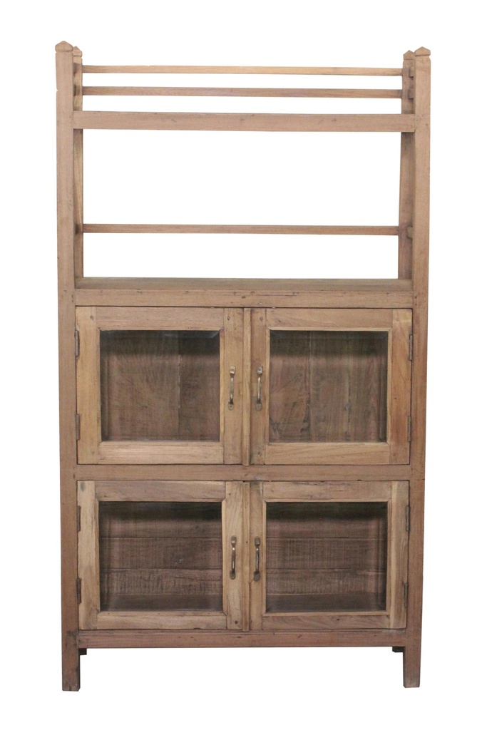 Desserte 4 portes vitrées en teck ancien