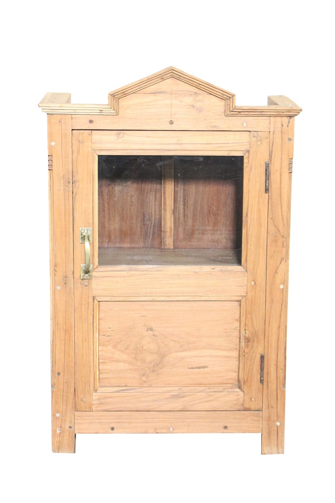 Vitrine 1 porte en teck ancien