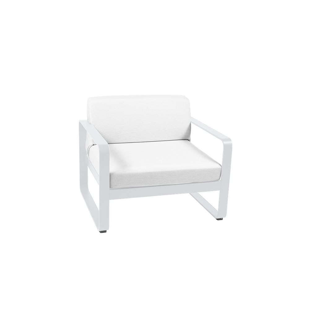Fauteuil club Bellevie avec Coussin Blanc grisé inclus