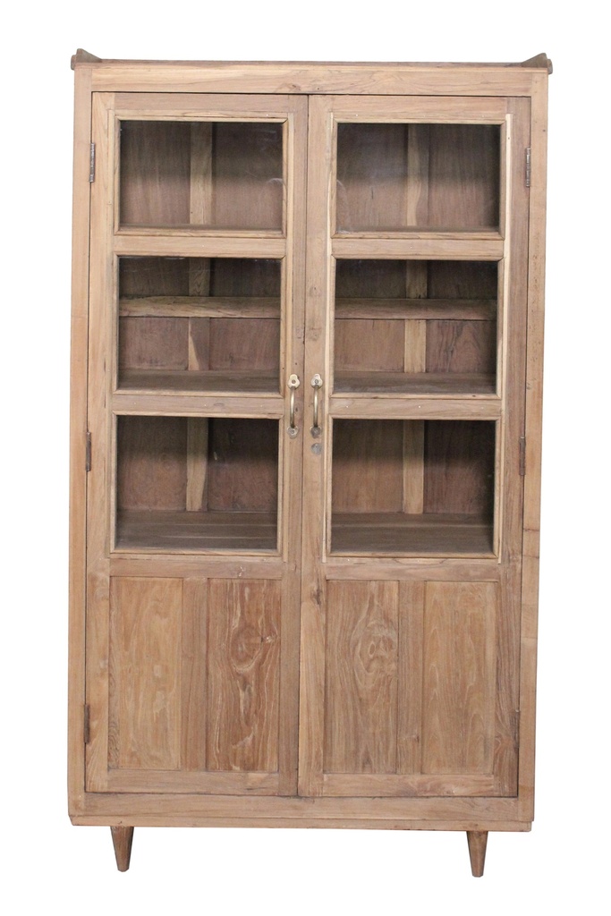 Vitrine 2 portes en teck ancien